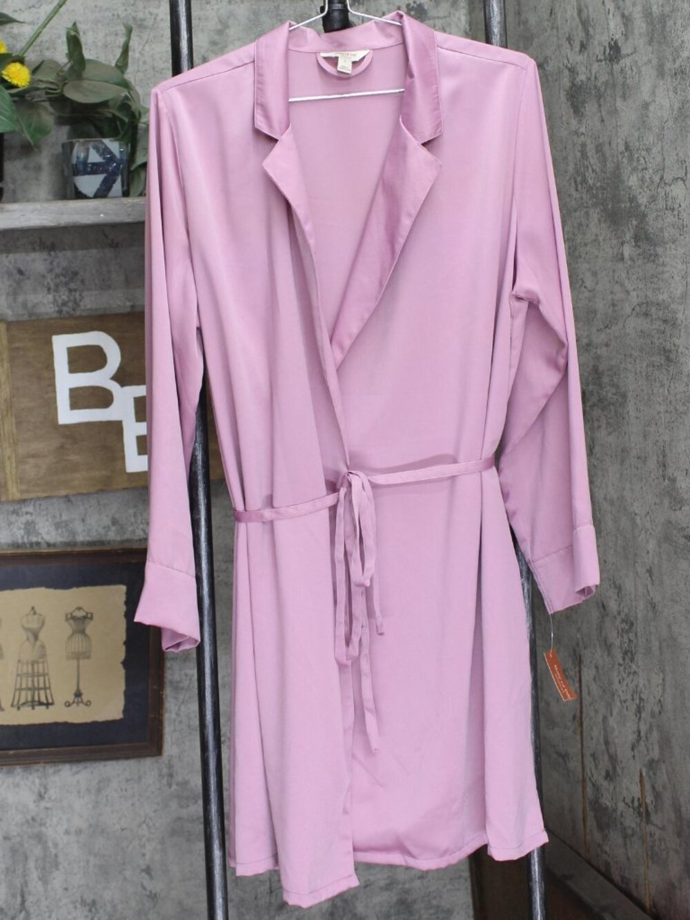 Purple State Of Day Silk Touch Self Tie Robe 100180215Ms Mauve Orchid Sz L